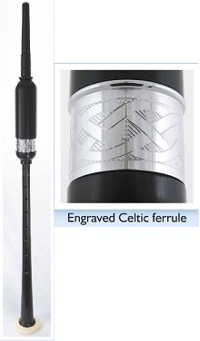 McCallum PC9C Long Blackwood Celtic Engraved Practice Chanter (IN STOCK)