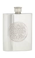4oz Celtic Knot Pewter Hip Flask with Funnel. (IN STOCK)