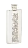 4oz Slim Celtic Pewter Hip Flask. (IN STOCK)