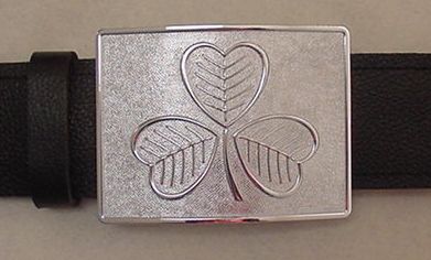 Chrome Shamrock Belt Buckle (IN STOCK)