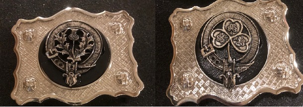 Crest Badge Buckle, Thistle or Shamrock Crest Badge Buckle, Thistle or Shamrock