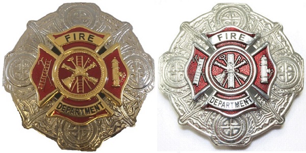 Firefighter Gold and Red Brooch (In Stock)