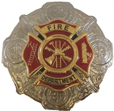 Firefighter Gold and Red Brooch (In Stock)