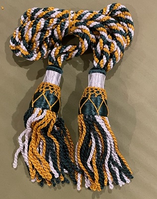 Green White & Gold Pipe Cords (In Stock)