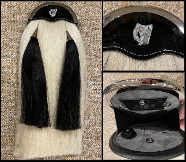 Glen Esk Harp Cantle Horsehair Sporran (In Stock) Glen Esk Harp Cantle Horsehair Sporran (In Stock)