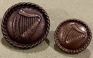 Irish Harp Jacket and Vest Buttons (In Stock)