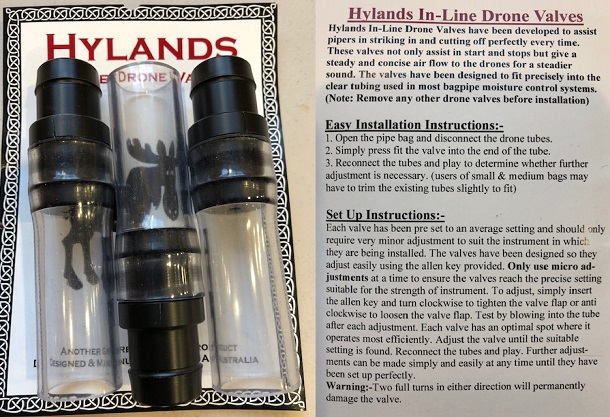 Hylands In-line Drone Valves (IN STOCK)