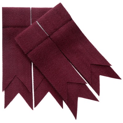 Premium Quality - Maroon Garter Kilt Flashes