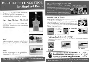 Bagpipe Default Settings Tool for Shepherd Pipe Chanter & Drone Reeds (IN STOCK)