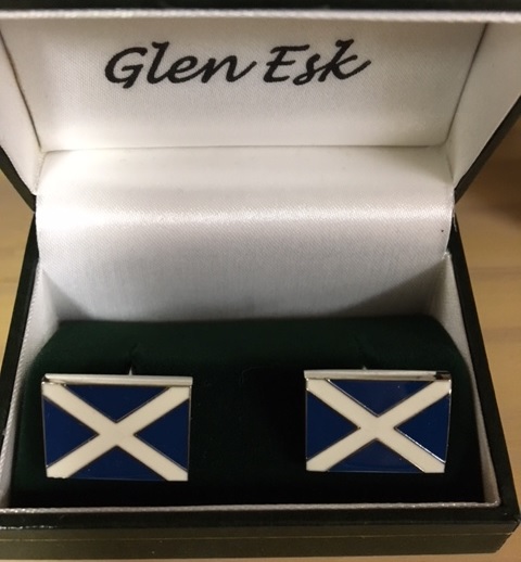 Enameled Saltire Cufflinks