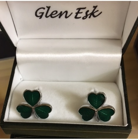 Enameled Shamrock Cufflinks