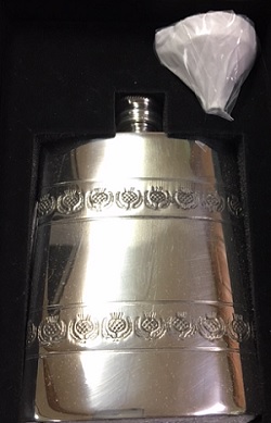 Thistle Banded Flask with Funnel