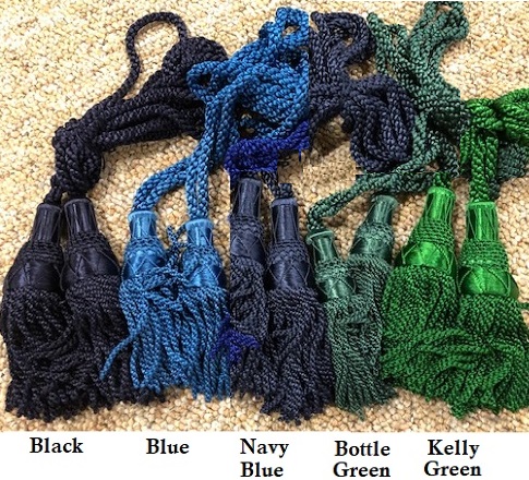 Bagpipe Single Color Silk Pipe Cords (In Stock)