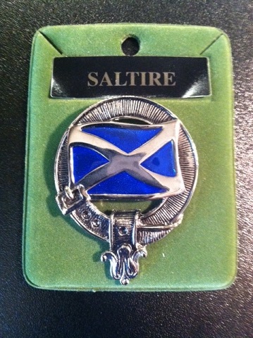 Enameled Saltire Cap Badge