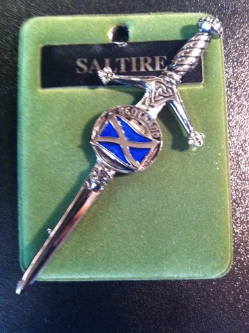 Enameled Saltire Kilt Pin