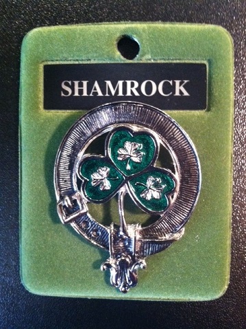 Enameled Shamrock Cap Badge