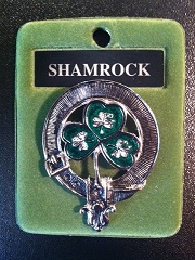 Enameled Shamrock Cap Badge - More Details